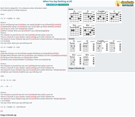 Chord: When You Say Nothing at All - tab, song lyric, sheet, guitar, ukulele | chords.vip