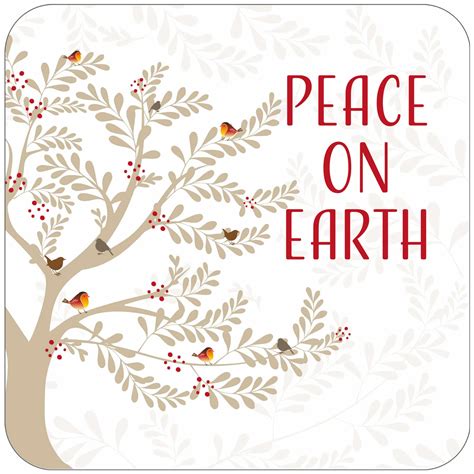 Peace On Earth Christmas Coaster - The Christian Shop