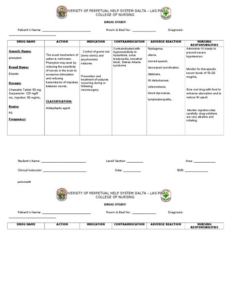 Drug Study Format | PDF | Medical Specialties | Drugs