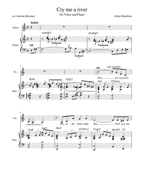 Cry me a river (original arrangement) Sheet music for Violin, Piano | Download free in PDF or ...