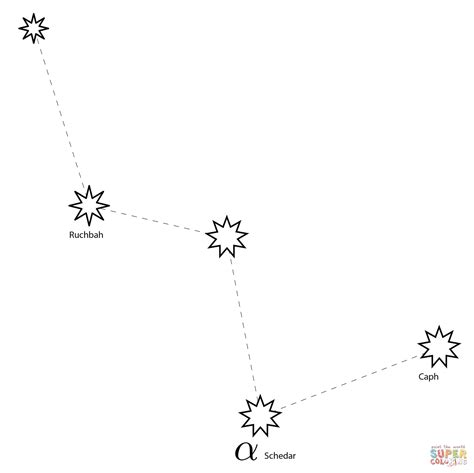 Cassiopeia Constellation coloring page | Free Printable Coloring Pages