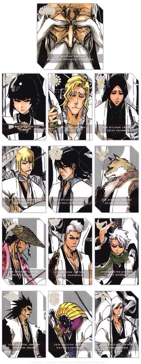 Image result for bleach squads | Bleach anime, Bleach captains, Bleach manga