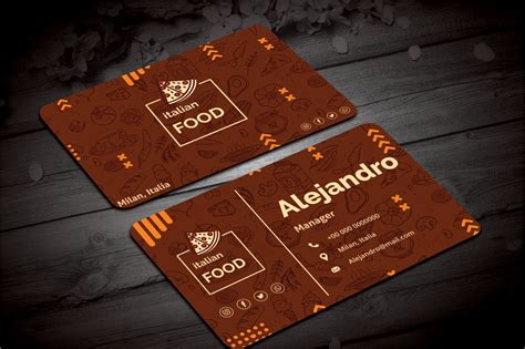 Food Restaurant Visiting Card Design | Round Corner