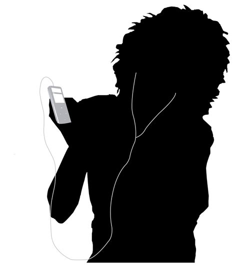 Listening To Music Silhouette at GetDrawings | Free download