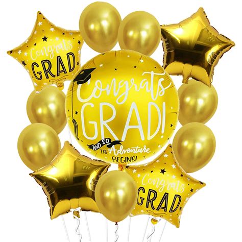 Buy Congrats Grad Graduation Mylar Balloons - Large 22 Inch, Congrats Grad Round with Star ...