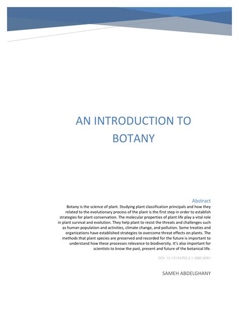 (PDF) Introduction to Botany