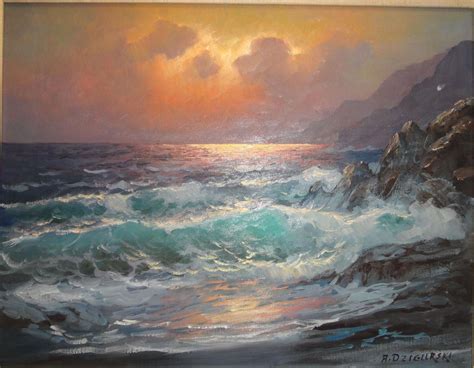 Alex Dzigurski Original Oil painting Seascape | #1784802046