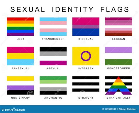 Sexual Identity Pride Flags Set Lgbt Symbols Flag Gender Sexe Gay ...