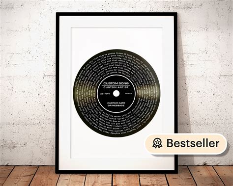 Custom Vinyl Print Vinyl Record Art Personalized Song | Etsy