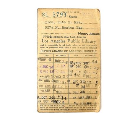 Los Angeles Public Library Card 1930s by marybethhale on Etsy