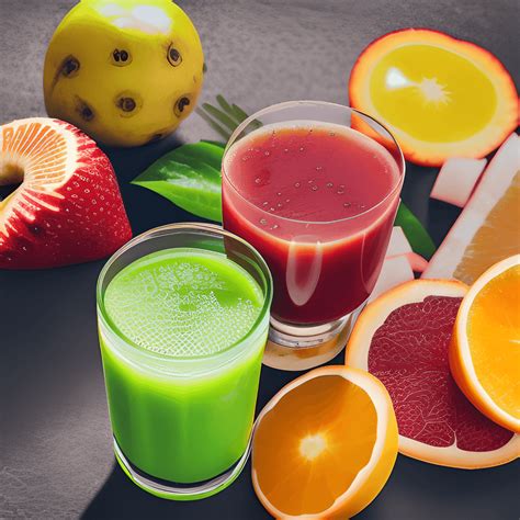 Healthy Fruit Juice with Fruit Slices · Creative Fabrica