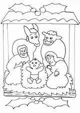 Printable Christmas Crib Easy Coloring Pages For Kids sketch template