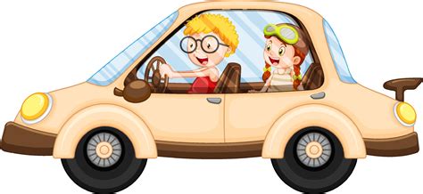 Cartoon kids in a car isolated 7375172 Vector Art at Vecteezy