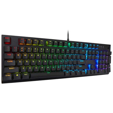 Corsair K60 RGB Cherry MX Low Profile Gaming Mechanical Keyboard Black ...