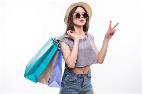 Free Photo | Full length portrait of a happy excited girl in bright colorful clothes holding ...