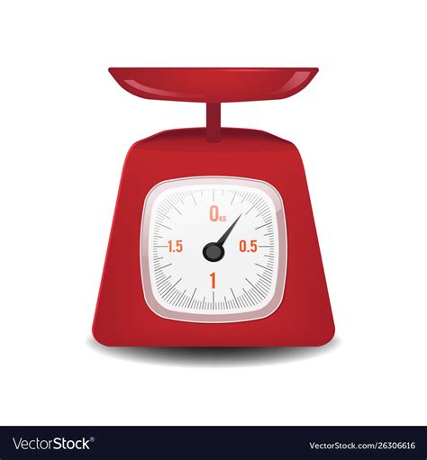 Red analog weighing scale weight Royalty Free Vector Image