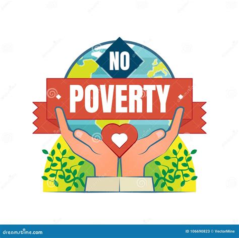 No Poverty Vector Logo Badge Stock Vector - Illustration of life, love: 106690823