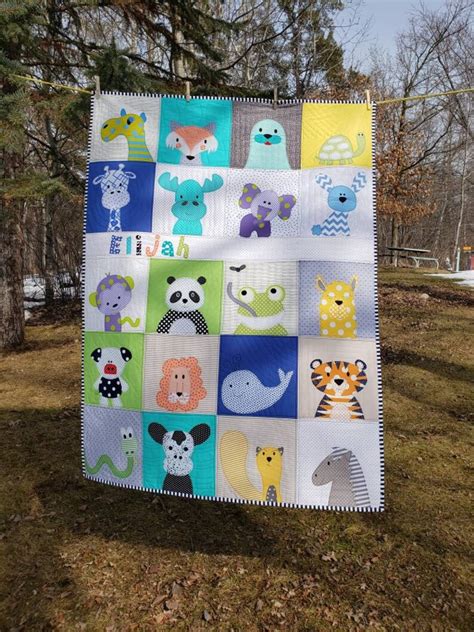 Modern Animal Quilt Whimsical Modern Farm Ocean Wild - Etsy