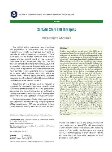 (PDF) Somatic Stem Cell Therapies