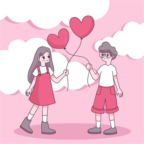 Gran pareja aislada enamorada, feliz joven y niño enamorado, ilustración de vector plano de ...