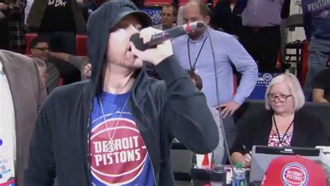 Watch Eminem Hype the Crowd at Detroit Pistons' NBA Season Opener | iHeart