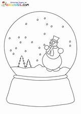 Snowglobe Coloring Pages sketch template