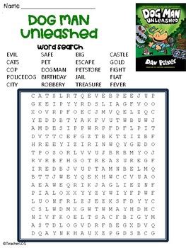 Dog Man Book 2 (Dog Man Unleashed) Word Search by TeacherLCG | TPT