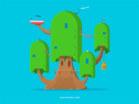 Adventure Time Treehouse by Aaron Jakubenko on Dribbble