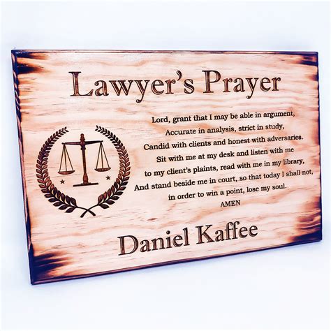 Personalized Lawyer Prayer Plaque Lawyer Gift Attorney | Etsy