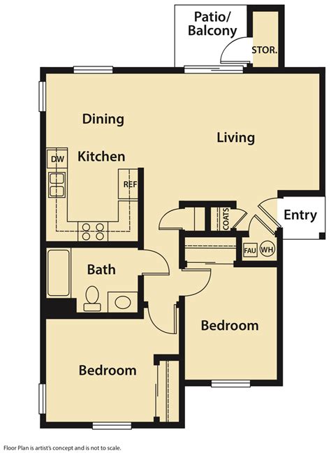 Floor Plans | Two Bedroom Apartment Homes | Pine Ridge