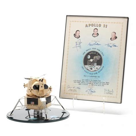 Grumman Lunar Module Scale Model and an Apollo 11 Team Certificate (Lot ...