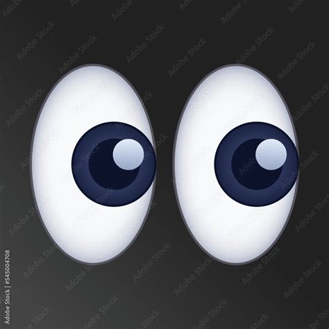 Pair of eyes vector emoji icon design. Isolated Pervy eyes, shifty eyes ...