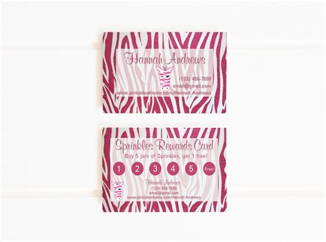 Personalized Pink Zebra Business Cards Hot Pink Glitter - Etsy | Pink ...