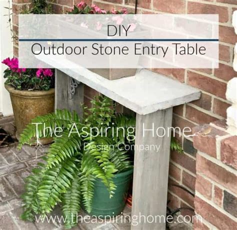 DIY Outdoor Stone Entry Table | The Aspiring Home