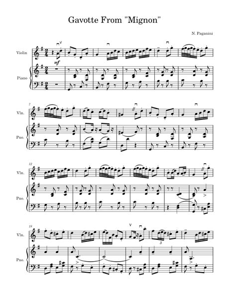 Gavotte from "Mignon" – Thomas A. Dorsey Gavotte_From__Mignon_ Sheet music for Piano, Violin ...