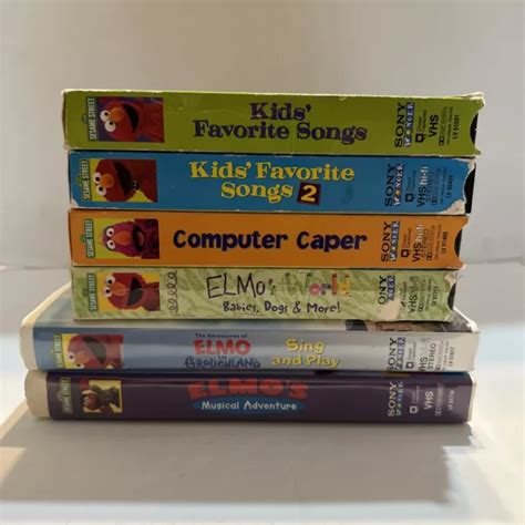 SESAME STREET VHS Lot (6) Elmo In Grouchland, Musical Adventure ...