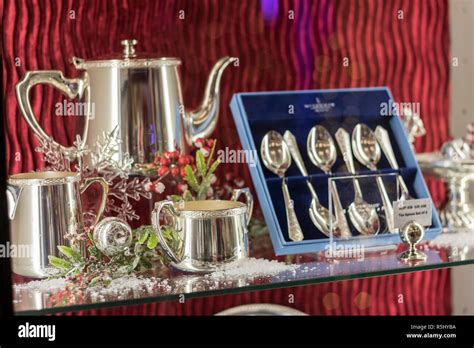 Silver cutlery display cabinet hi-res stock photography and images - Alamy