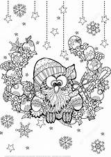 Christmas Owl sketch template