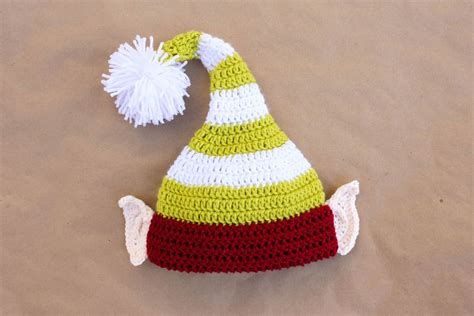 Santa's Helper Free Crochet Elf Hat Pattern (With Ears!)