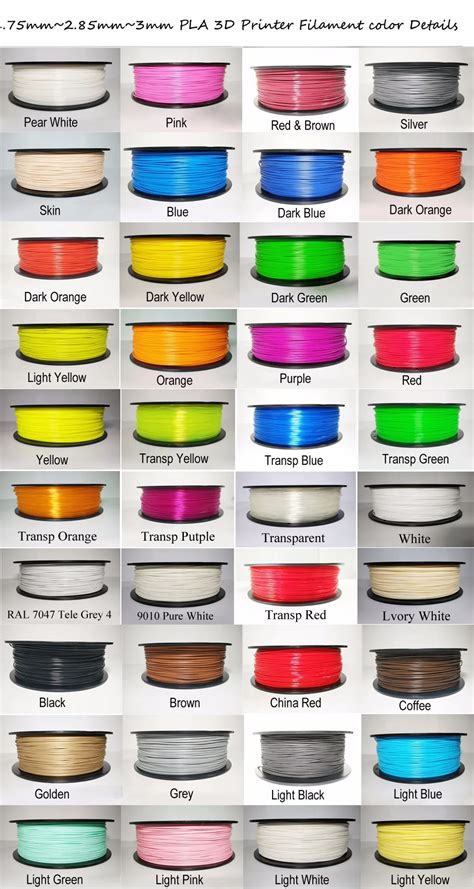 1.75mm 3d Printer Filament Refills Pla 40 Colors With Glow In Dark Filament For 3d Drawing Pen ...