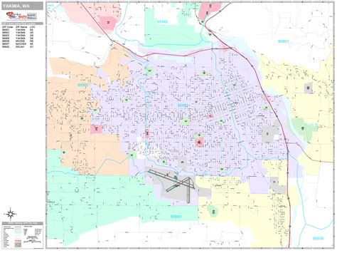 Yakima Washington Wall Map (Premium Style) by MarketMAPS - MapSales