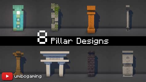 8 inspirations pour vos piliers dans Minecraft. Tuto build : https://m ...