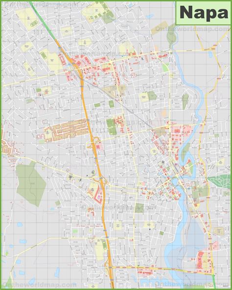 Large detailed map of Napa - Ontheworldmap.com