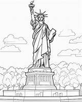 Páginas Para Colorear De La Estatua Libertad Que Se Puede  sketch template