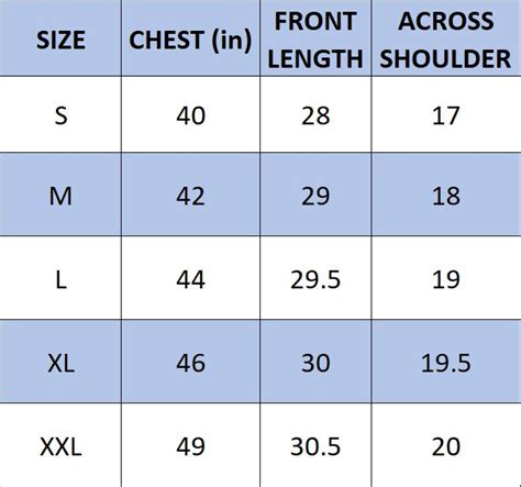 Size Chart – Westyei