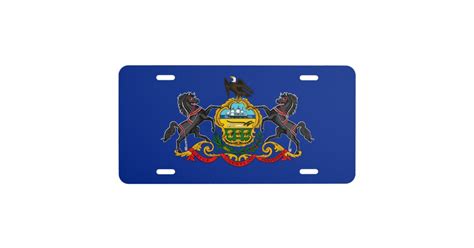 Pennsylvania State Flag Design License Plate | Zazzle