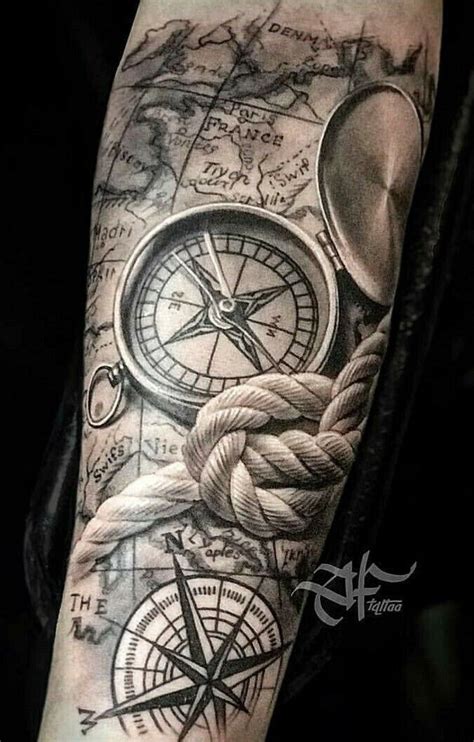 Compass and nautical rope tattoo | Compass tattoo, Tattoo sleeve ...