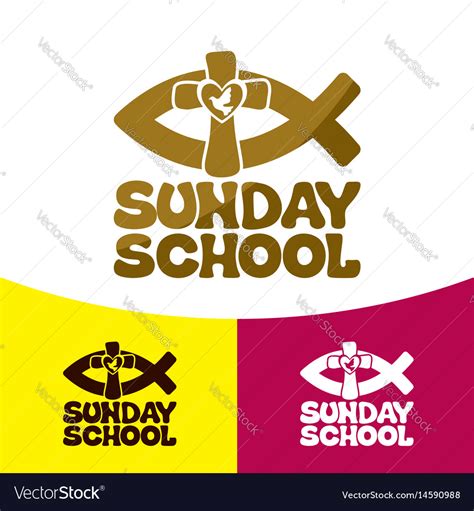 Logo sunday school and christian symbols Vector Image