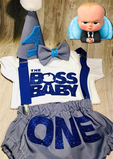 Cake Smash Outfit Baby Boy Boss Baby Inspired First Birthday | Etsy | Baby birthday party boy ...