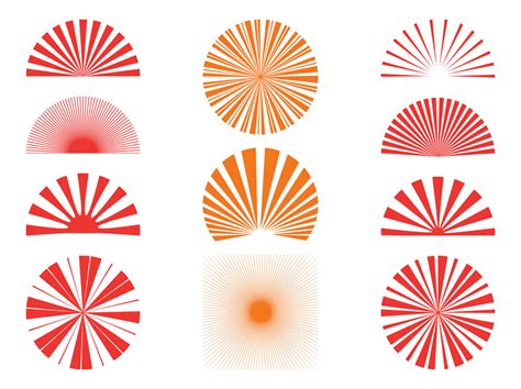 Sunburst Patterns Set Vector Art & Graphics | freevector.com